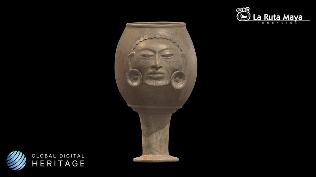Drum with anthropomorphic face