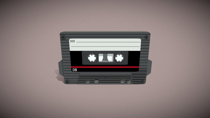Cassette Low Poly 3D Model