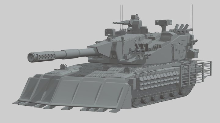 obj.7611.4 engineering tank 7A21 system 3D Model