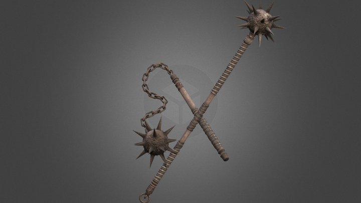 2handed Morning star & Morgenstern-flail weapon 3D Model