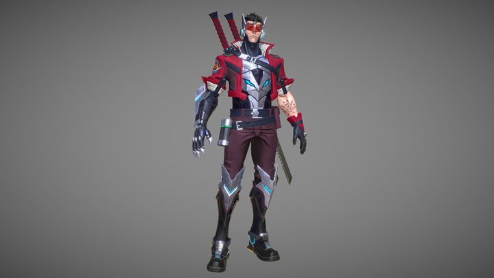 Red Fox Ninja 3D Model