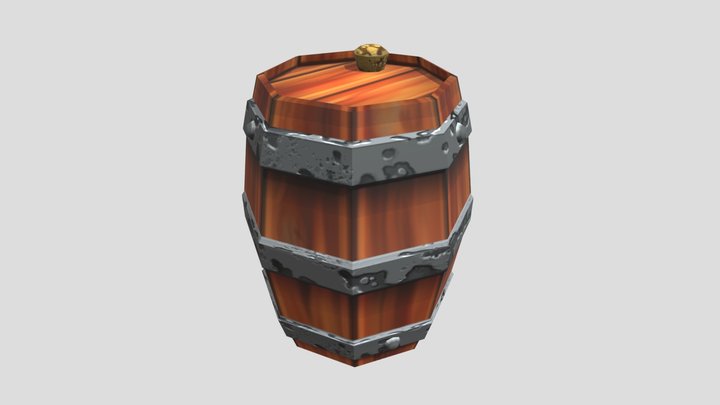 New Lowpoly Barrel 3D Model