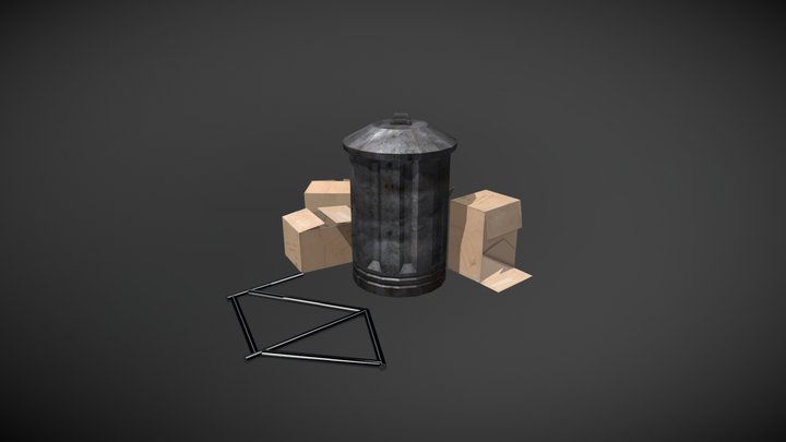 Bin And Rubbish 3D Model
