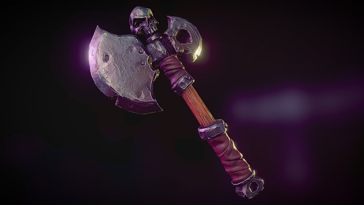 Low Poly Stylized Skull Axe *Free Download* 3D Model