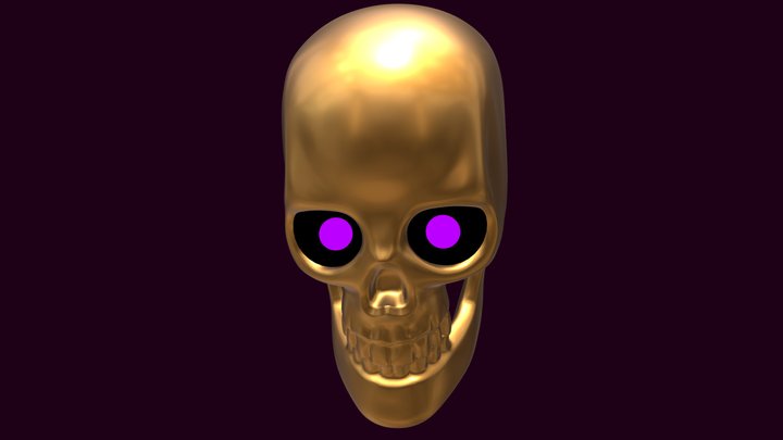 Golden Skull 3D Model