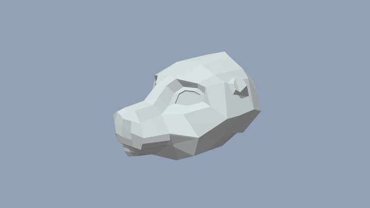 Anthro Leopard seal head shape 3D Model