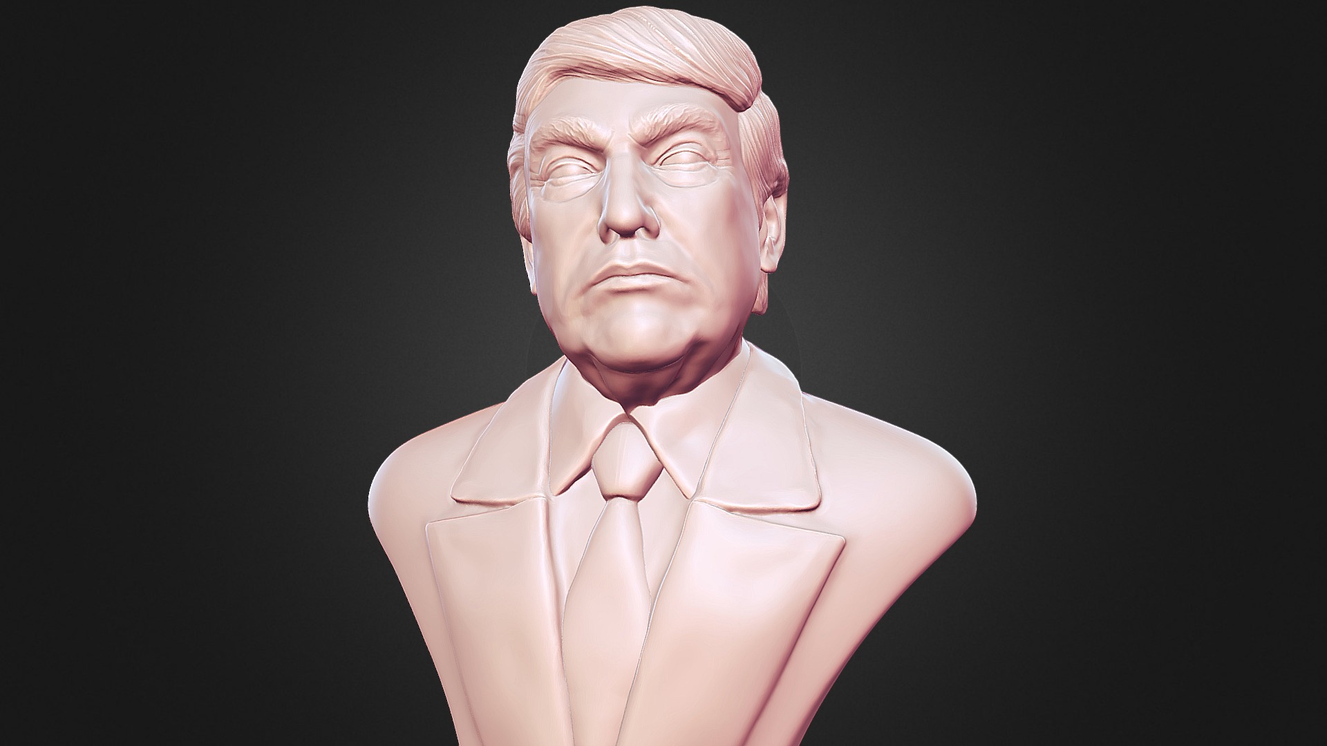 3D model Donald Trump presidental edition 3D printable - This is a 3D model of the Donald Trump presidental edition 3D printable. The 3D model is about a person wearing a pink shirt.