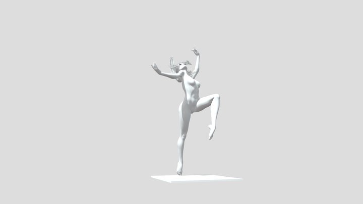 Naked ballerina in a pose 3D model 3D Model