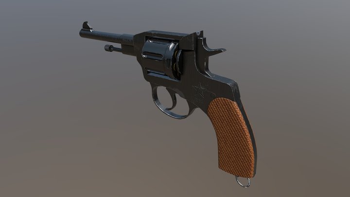 Nagant M1895 Revolver 3D Model