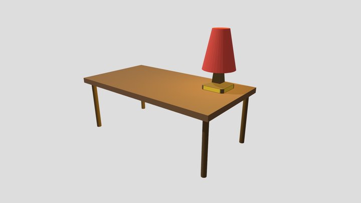 Lamp on Table 3D Model
