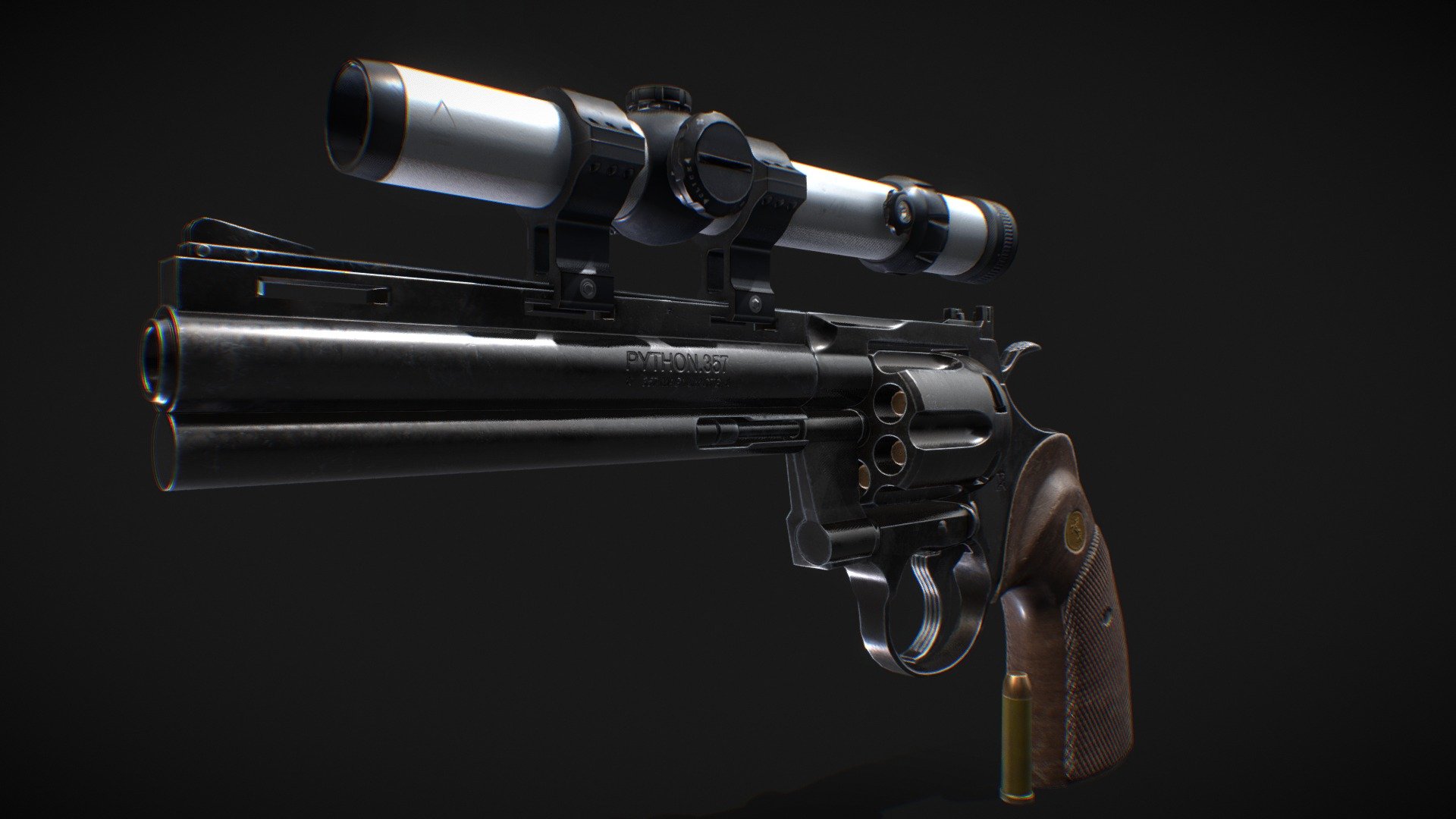 Colt Python 357 magnum with Scope - 3D model by Luis_Zamora ...