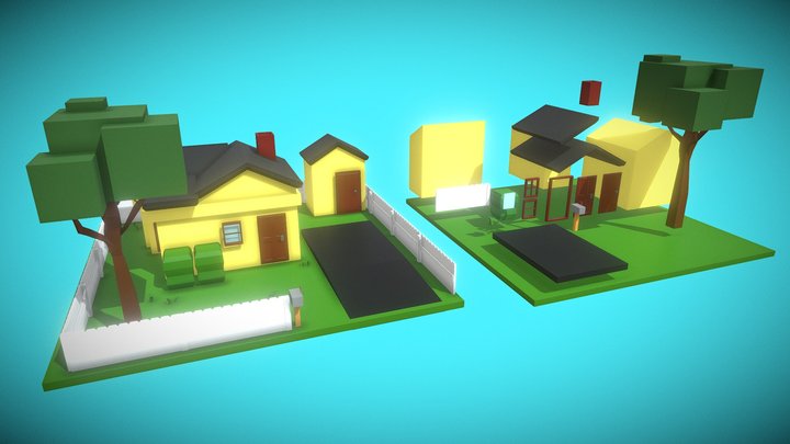 Simple LP Modular House Set 3D Model