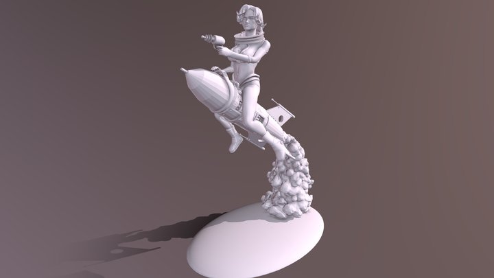 RocketGirl PinUp 3D Model