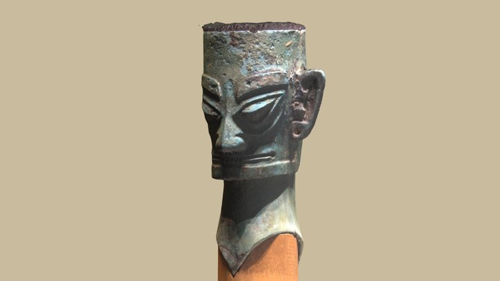 Sanxingdui Head Sculpture 3D Model