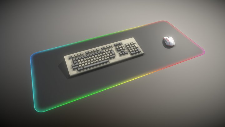 Gaming Mouse, Keyboard & RGB Pad - 3D Model
