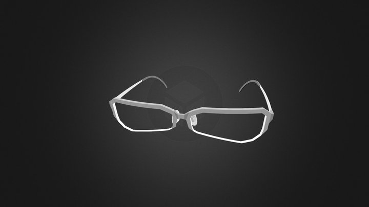 お堅い感じのハーフフレームメガネ20140307 3D Model