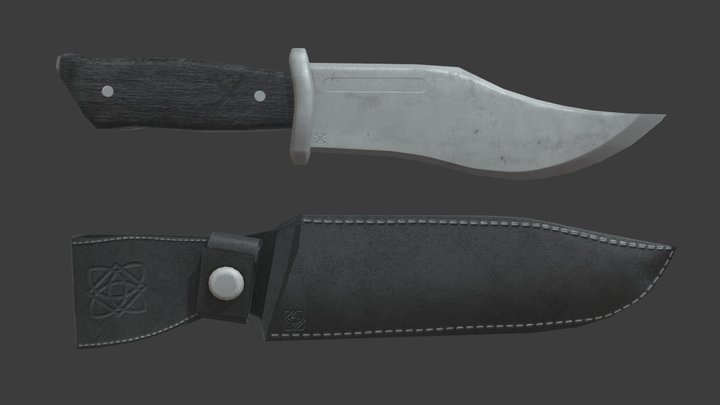 Black Hunter Knife 3D Model