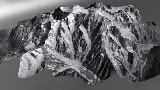 Mont Blanc juillet 1945 3D Model
