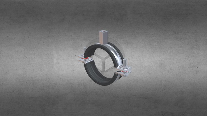 DG5 Pipe Clamps With Combi Nut And Rubbe 3D Model