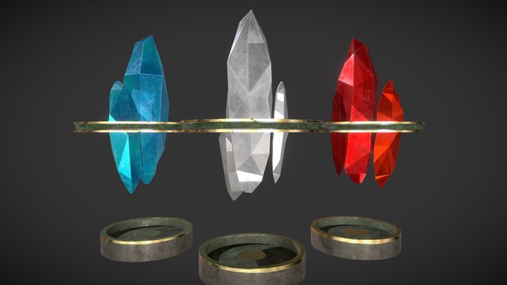 Fantasy Crystals 3D Model