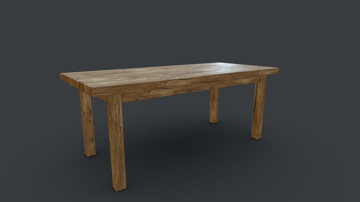 Table in recycled wood. 3D Model