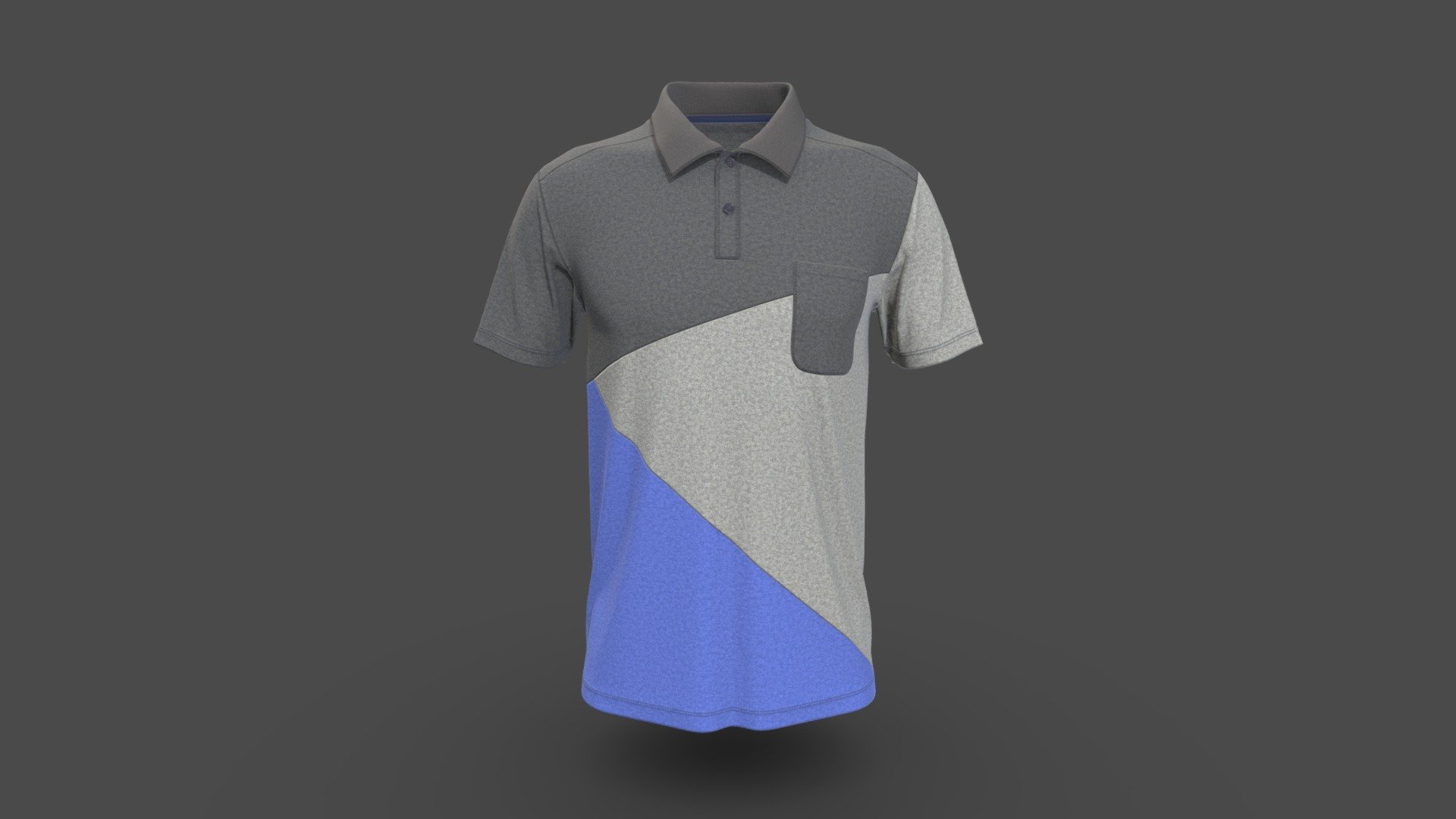 Men Fashionable Color Block Polo Shirt - Buy Royalty Free 3D model by ...