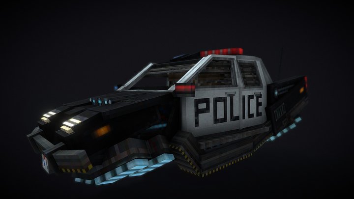 Future flying police car (sedan) 3D Model