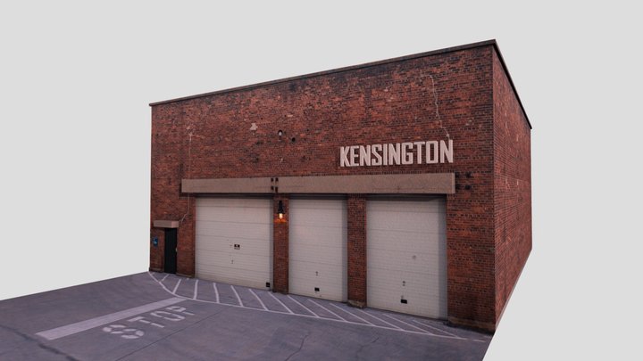 Industrial building lowpoly 3D Model