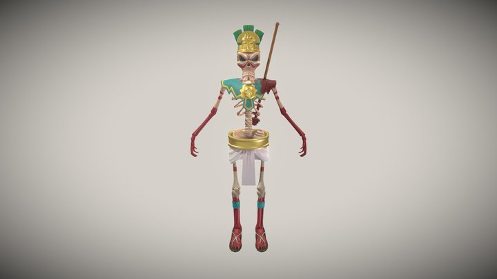 Aztec Skeleton (A pose) 3D Model