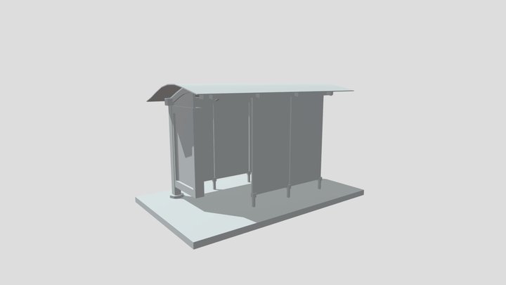 Tram Stop Asset 3D Model