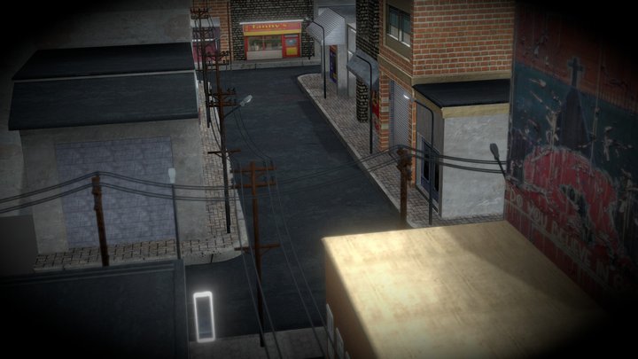 Low Poly City scene 3D Model