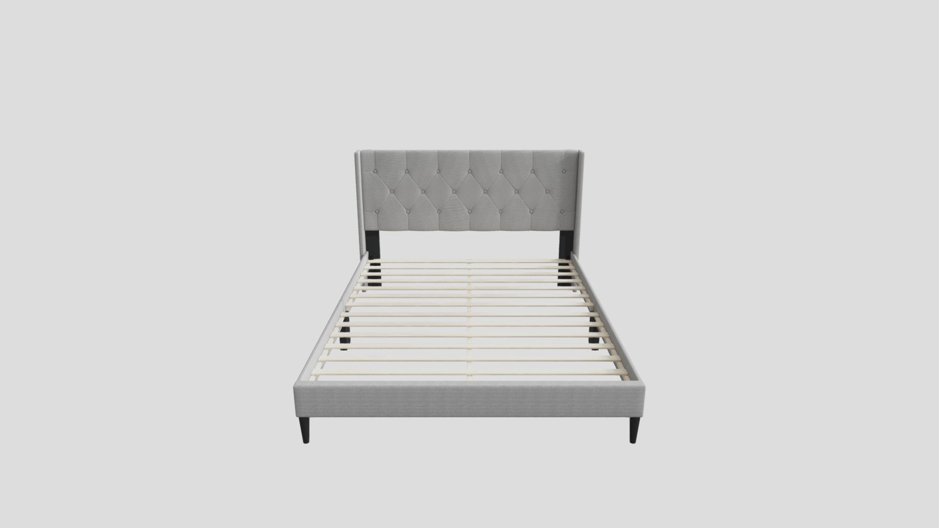 Upholstered Wingback Diamond Tufted Platform Bed 3D model by malouf