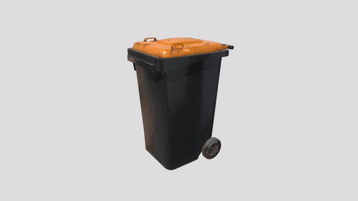 Garbage Can, Trash Bin, Garbage Container, Weels 3D Model