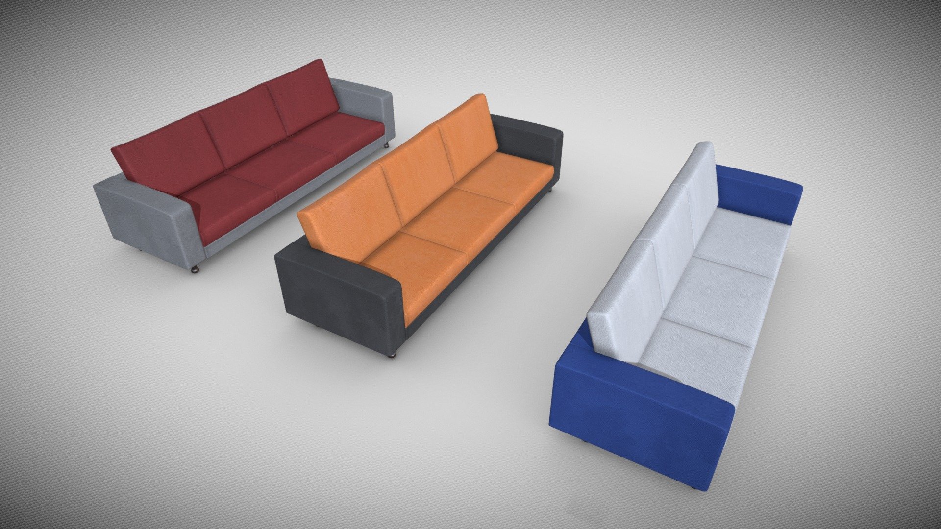 couch colored collection - 3D model by al_okaidi_production (@Waleed ...