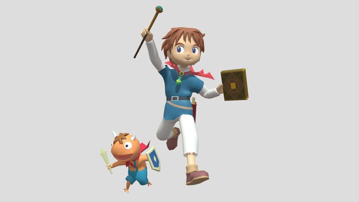 Oliver w/cape  & Mitey 3D Model