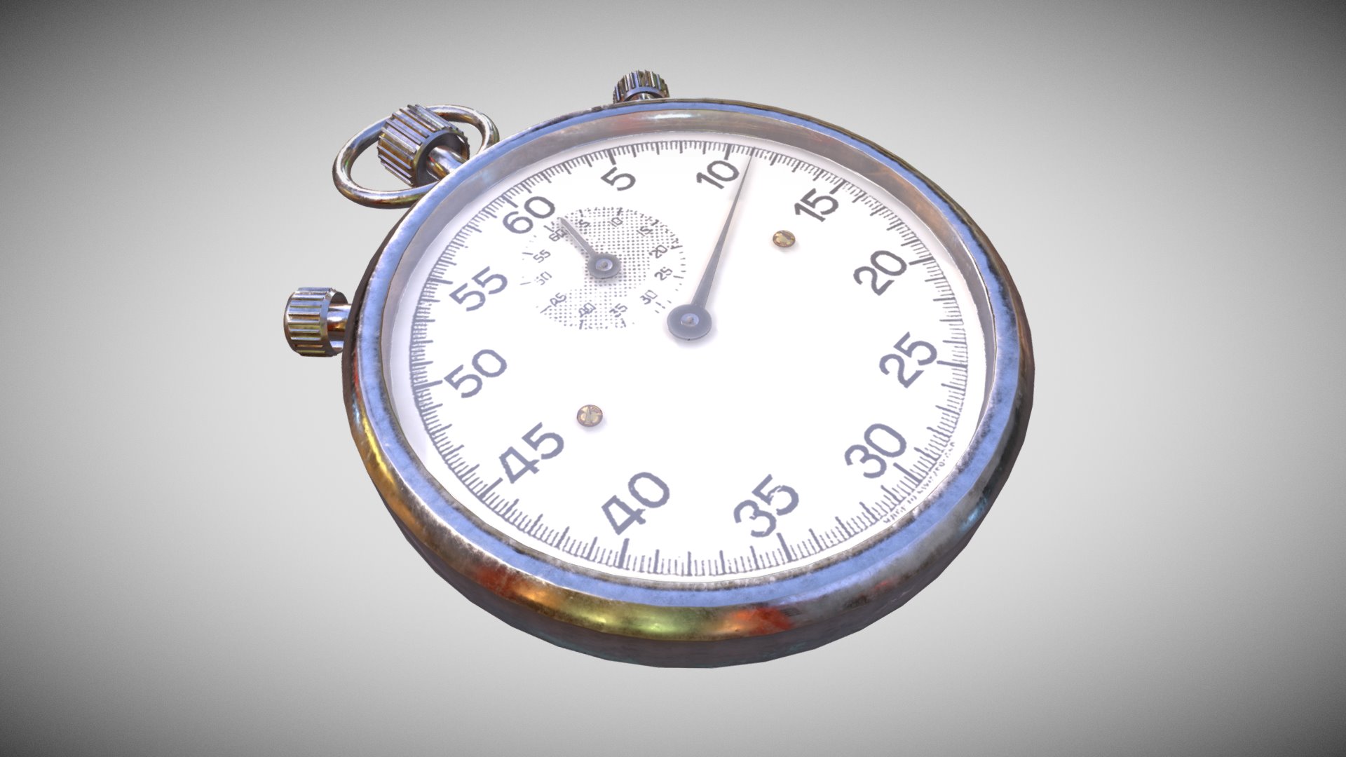 3D model Stopwatch - This is a 3D model of the Stopwatch. The 3D model is about a silver pocket watch.