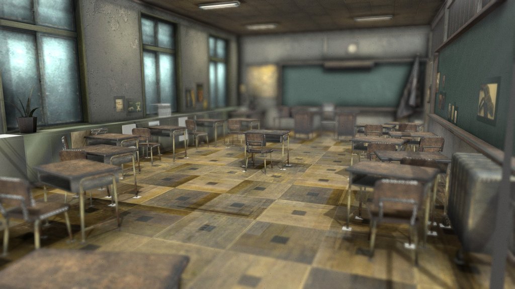 Abandoned classroom