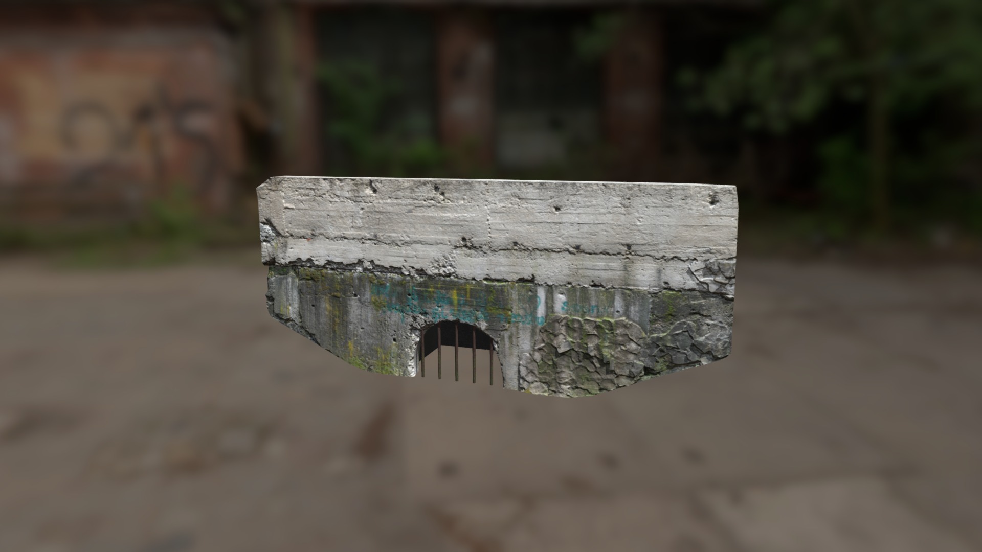 3D model Water Tunnel Lowpoly - This is a 3D model of the Water Tunnel Lowpoly. The 3D model is about a wooden bench on a sidewalk.