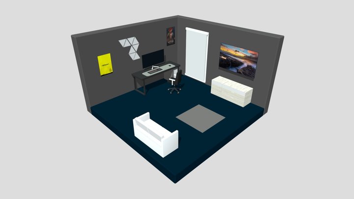 Gaming Room Isometric 3D Model