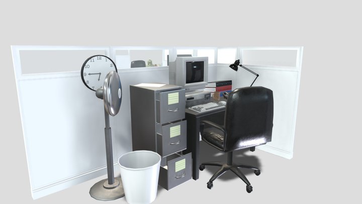 90s retro office pack 3D Model