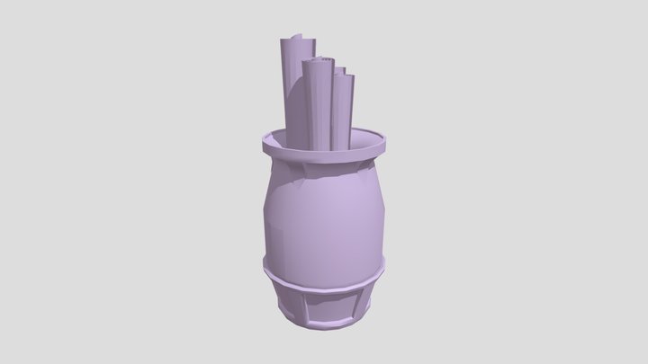 barrel with scrolls - Maps 3D Model