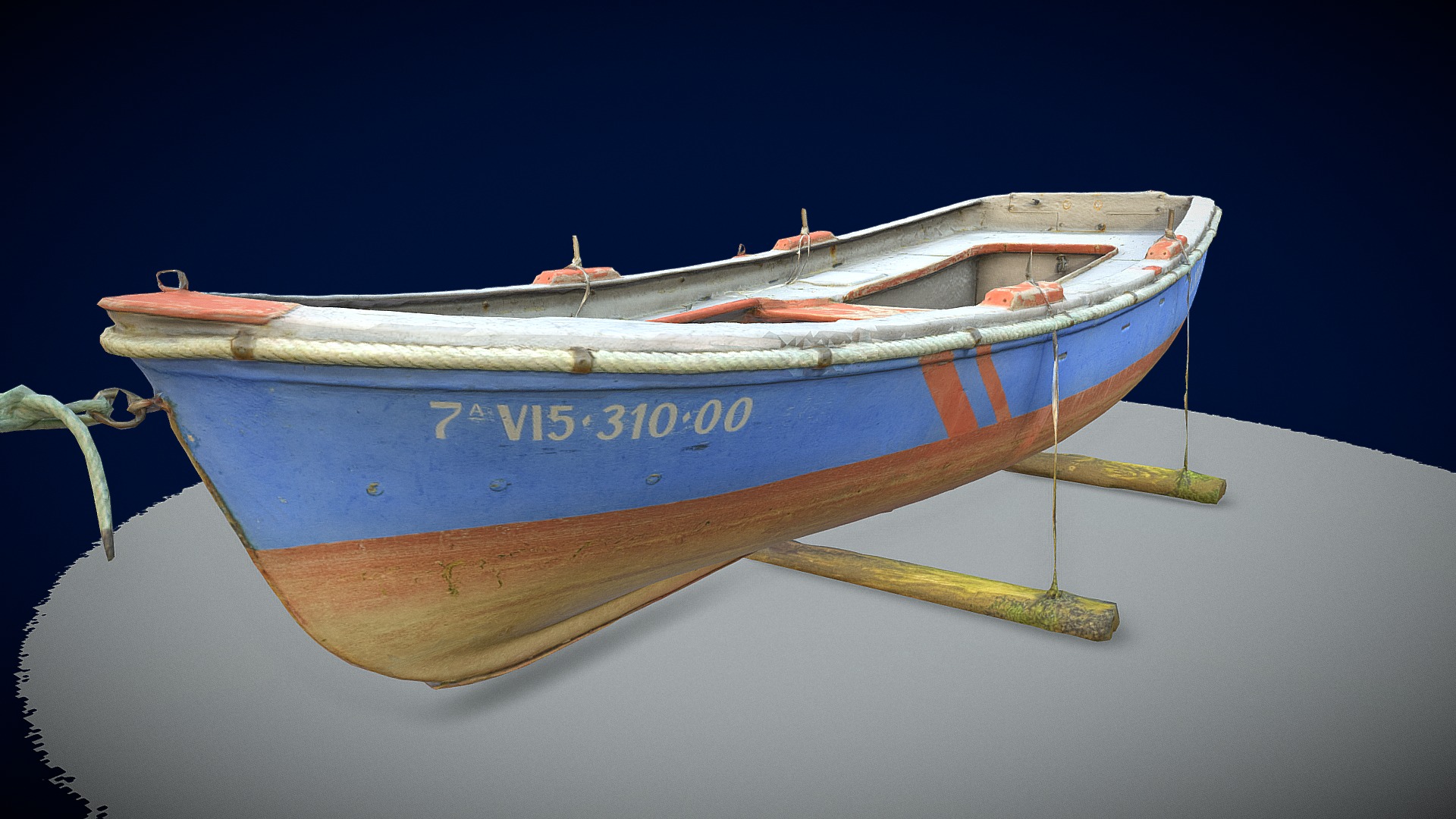 3D model Boat "Campeón" - This is a 3D model of the Boat "Campeón". The 3D model is about a boat on the water.