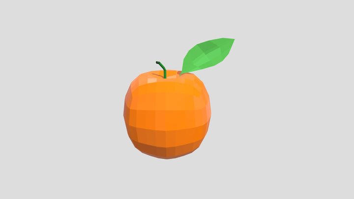 Low Poly Orange 3D Model