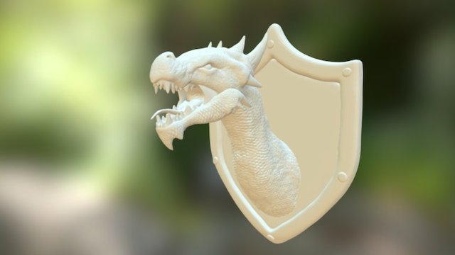 Dragon Head Trophy 3D Model