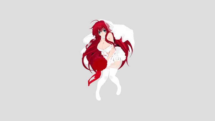 Rias Gremory in Wedding Dress 3D Model