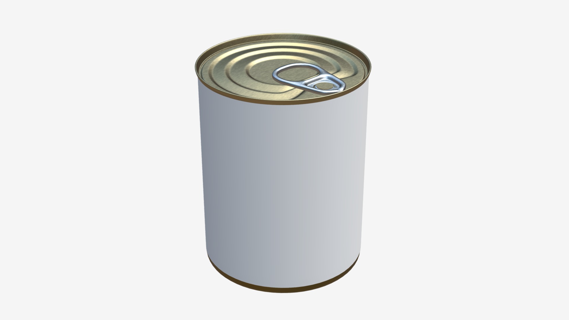 3D model Food tin can 12 - This is a 3D model of the Food tin can 12. The 3D model is about a silver and black can.