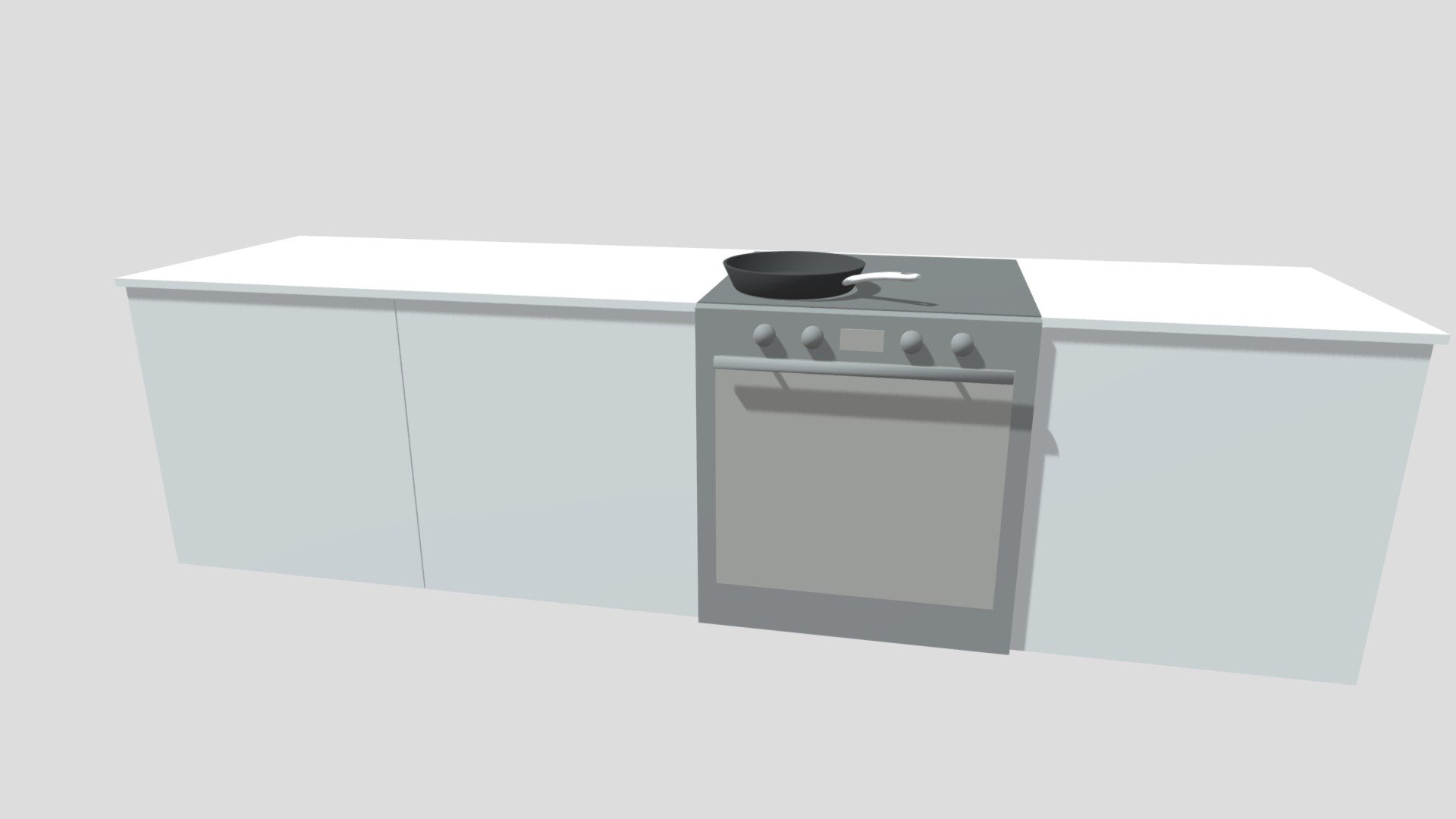 Kitchen isle with pan