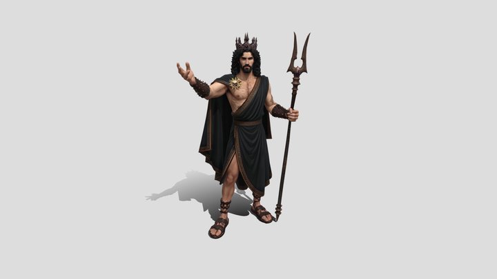 Low poly God fanart greek 3d model free