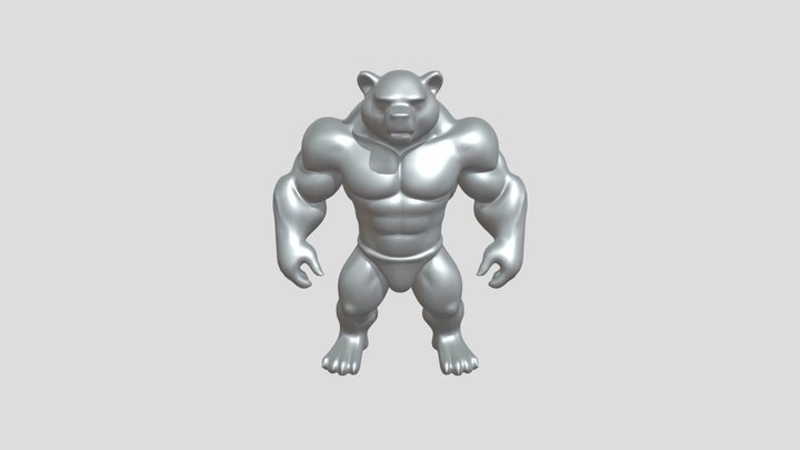 muscular bear humanoid character 3D Model