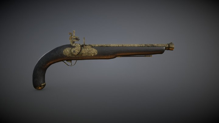 Flintlock Pistol 3D Model